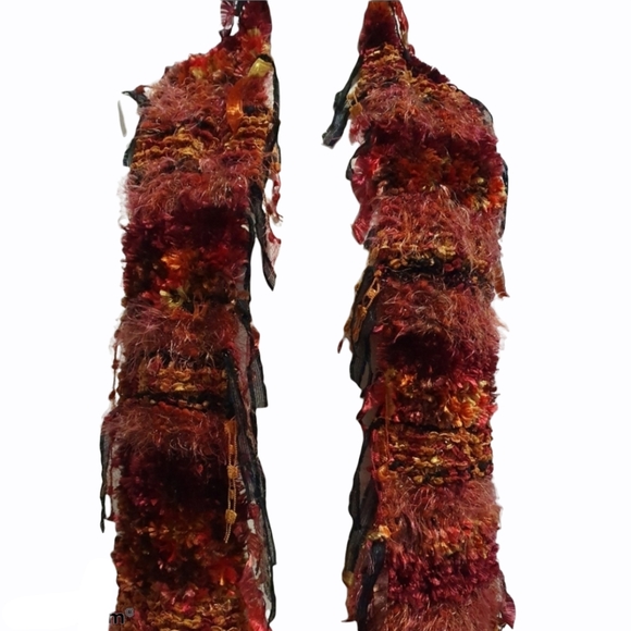 None Accessories - Multicoloured Warm fluffy Wool Knitted Scarf